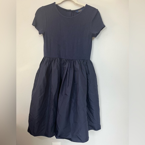 Polo Ralph Lauren Other - Polo Ralph Lauren Girl’s Navy Short Sleeve Dress with Taffeta Size L (12-14)